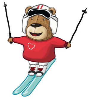 Pepi beim Skifahren